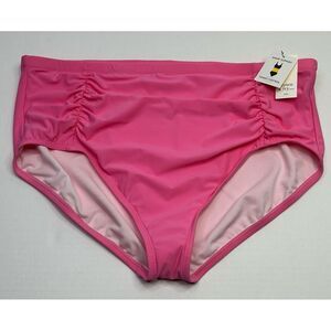 Crown & Ivy Bikini Bottom Plus 2X/XXL Full Coverage Tummy Control Light Pink NEW